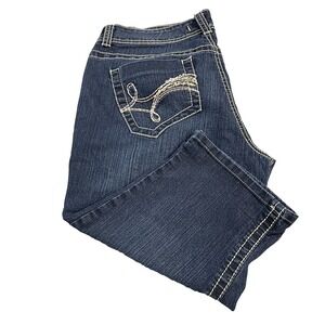 Nine West Vintage America Jeans Women's 31/12 Blue‎ Brady Capri Stretch Denim